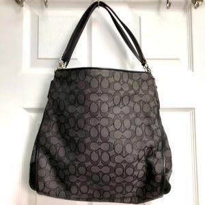 Coach Shoulder Bag in Gray Signature Canvas